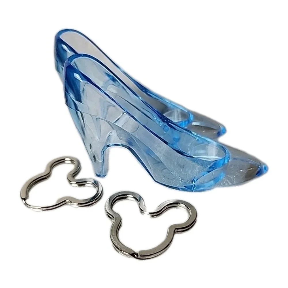 Lot 21 Disney Party Favors 4-Blue Cinderella Slippers, 17-Mickey Mouse Key Rings